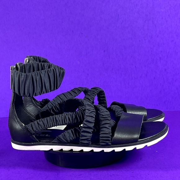 Sorel Women's Black ELLA II Ankle Strap Sandals Shoe Size 7 - Picture 1 of 7